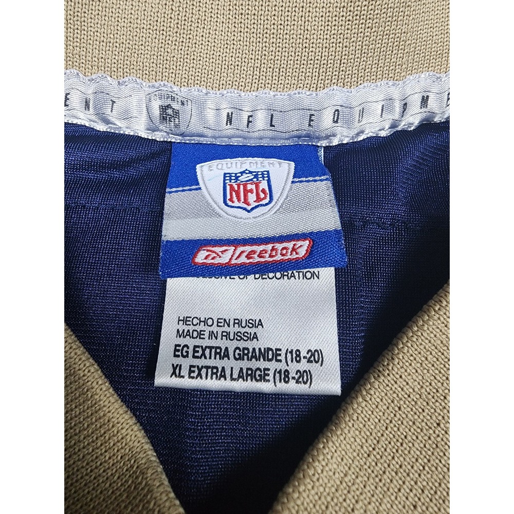 Vintage Reebok St Louis Rams Kurt Warner 13 Jersey Youth XL 18-20 NFL Y2K Navy - Picture 6 of 12
